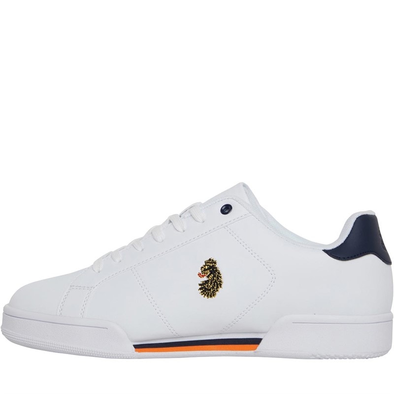 LUKE 1977 Mens Berto Trainers White/Navy/Orange - Image 1