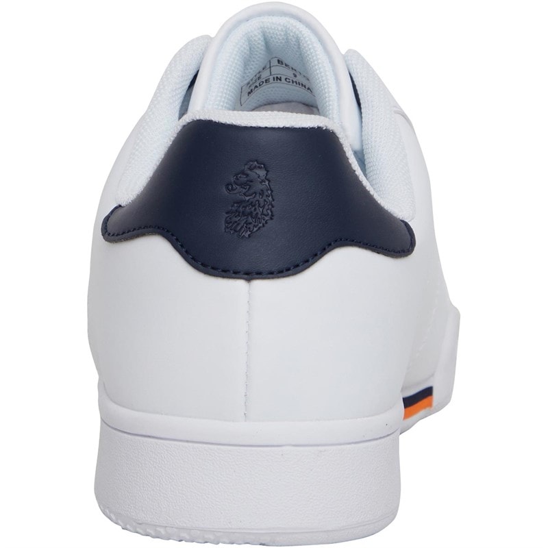 LUKE 1977 Mens Berto Trainers White/Navy/Orange - Image 3