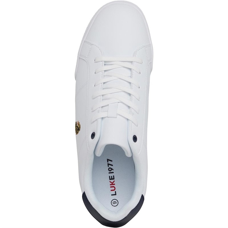 LUKE 1977 Mens Berto Trainers White/Navy/Orange - Image 4