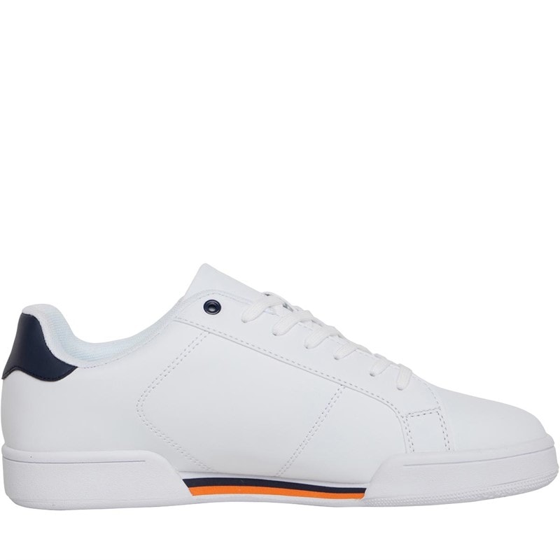 LUKE 1977 Mens Berto Trainers White/Navy/Orange - Image 5