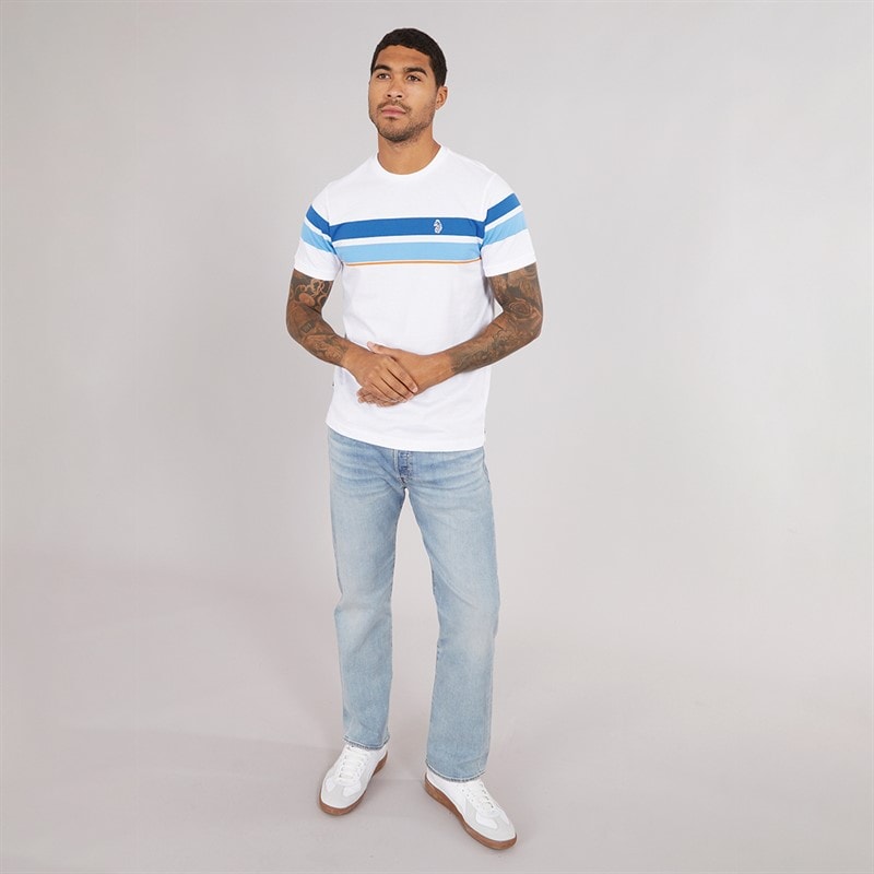 LUKE 1977 Mens Rio De Brazillia T-Shirt White/Ink Blue/Atlantic - Image 3