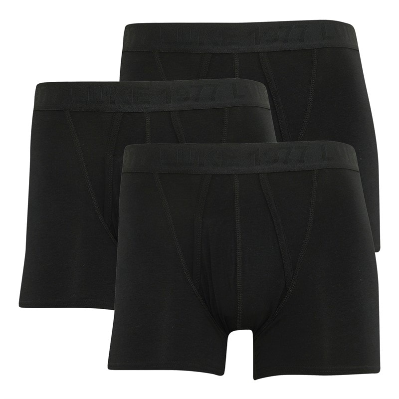 LUKE 1977 Mens Kieran Three Pack Boxers Black - Image 1