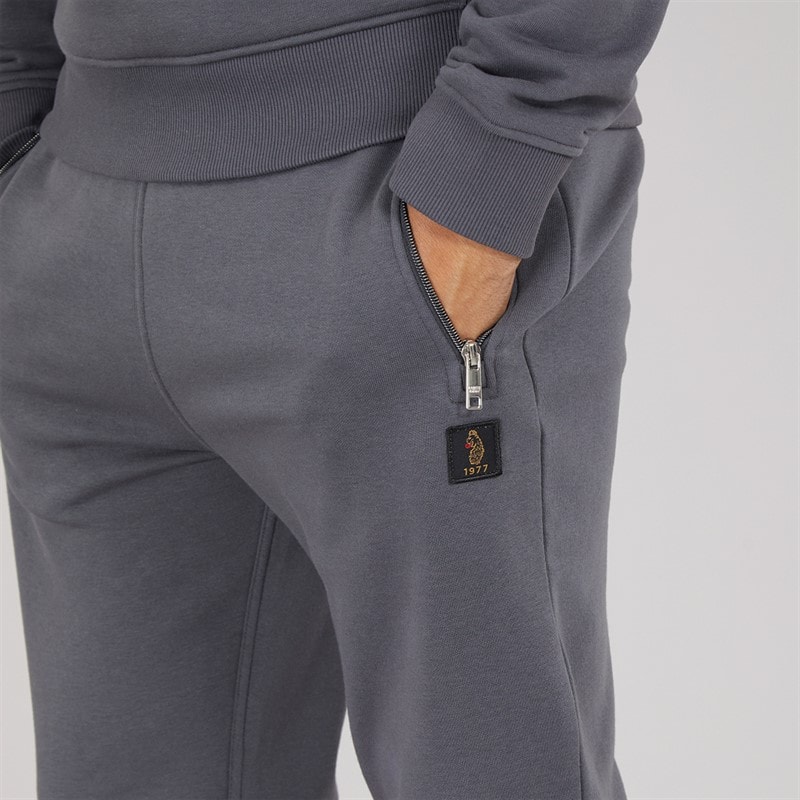 LUKE 1977 Mens High Ground Open Cuff Joggers Charcoal - Image 3