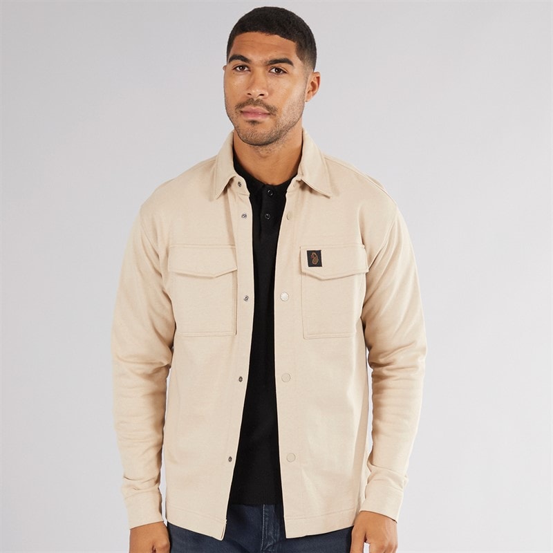 LUKE 1977 Mens Ibague Overshirt Stone - Image 1