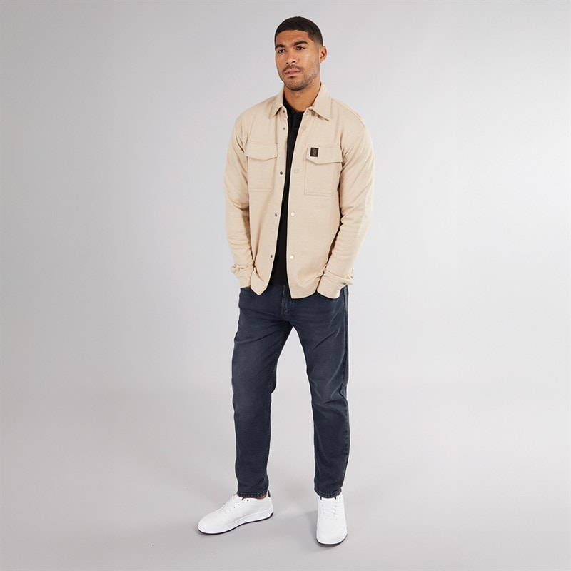 LUKE 1977 Mens Ibague Overshirt Stone - Image 3