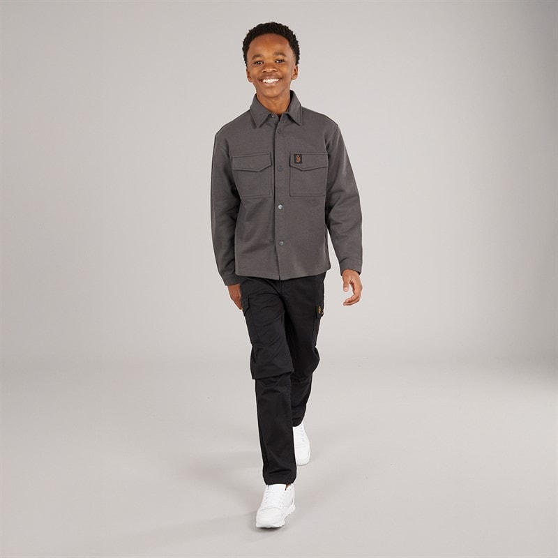 LUKE 1977 Boys Bear Overshirt Charcoal - Image 3