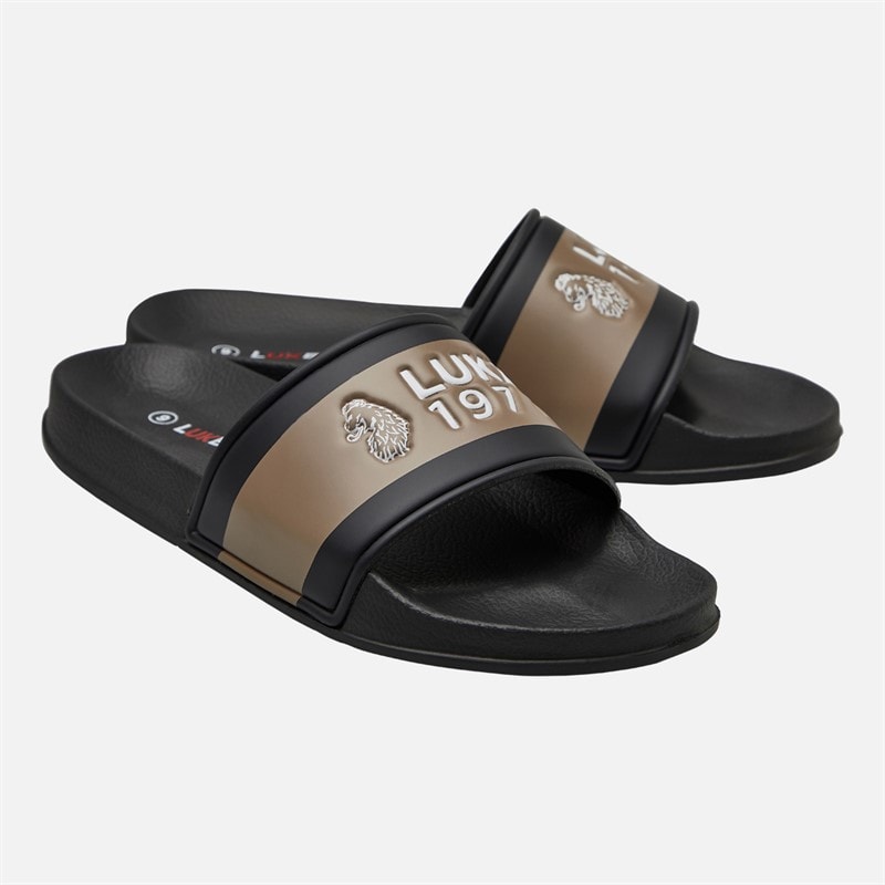 LUKE 1977 Mens Hatton Sliders Black/Hardnut - Image 1