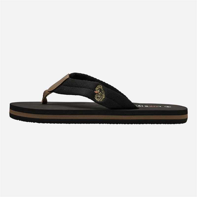 LUKE 1977 Mens Benn Flip Flops Black/Hardnut - Image 2