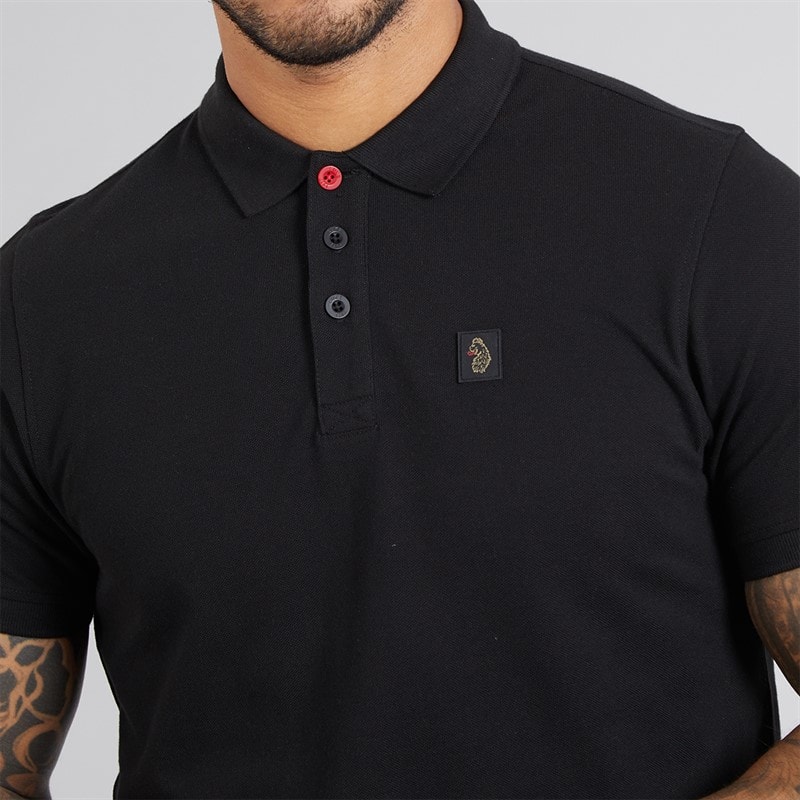 LUKE 1977 Mens Williams 2500 Polo Shirt Black - Image 3