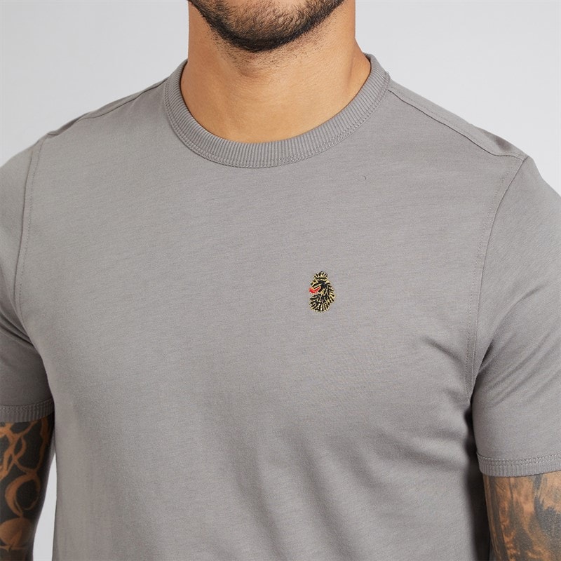 LUKE 1977 Mens Trousersnake T-Shirt And Shorts Set Mid Grey - Image 3