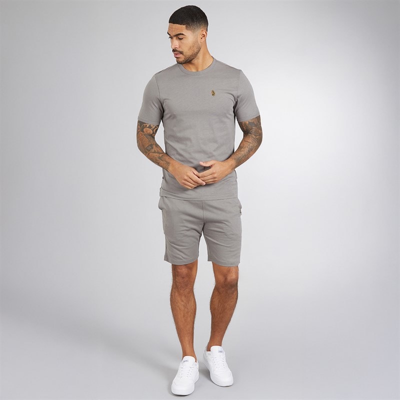 LUKE 1977 Mens Trousersnake T-Shirt And Shorts Set Mid Grey - Image 4