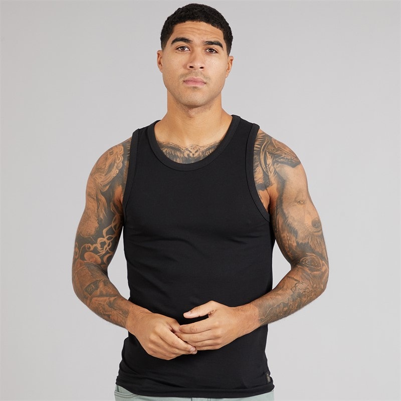 LUKE 1977 Mens Three Pack Reco Vests White/Black/Grey - Image 2