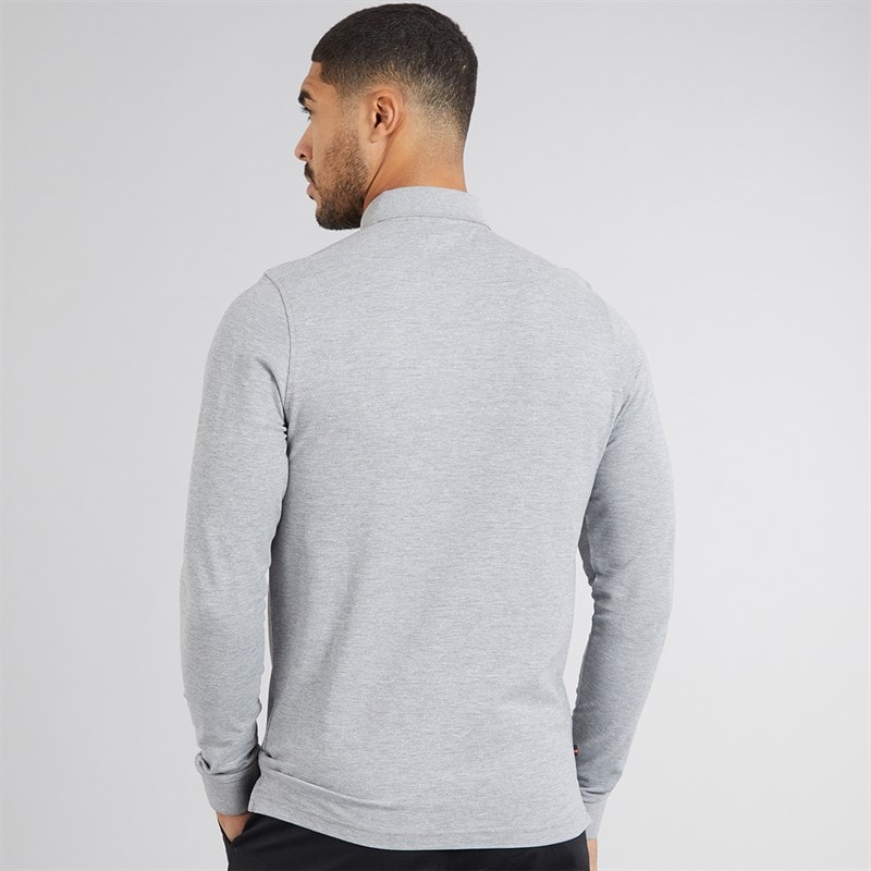 LUKE 1977 Mens Williams Long Sleeve Polo Shirt Mid Grey - Image 2