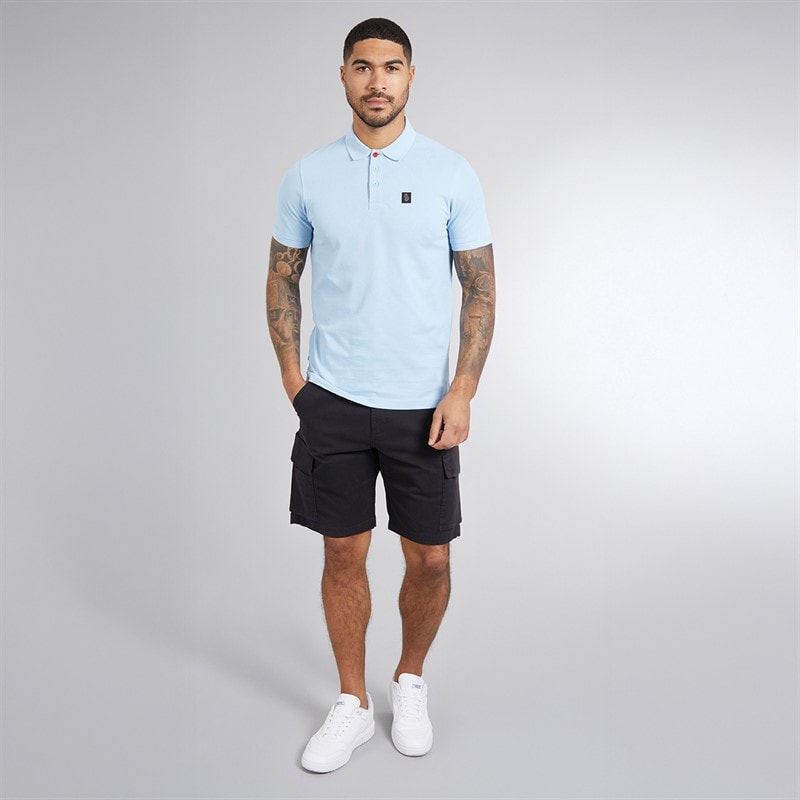 LUKE 1977 Mens Williams 2500 Polo Shirt Sky Blue Skyblue - Image 4