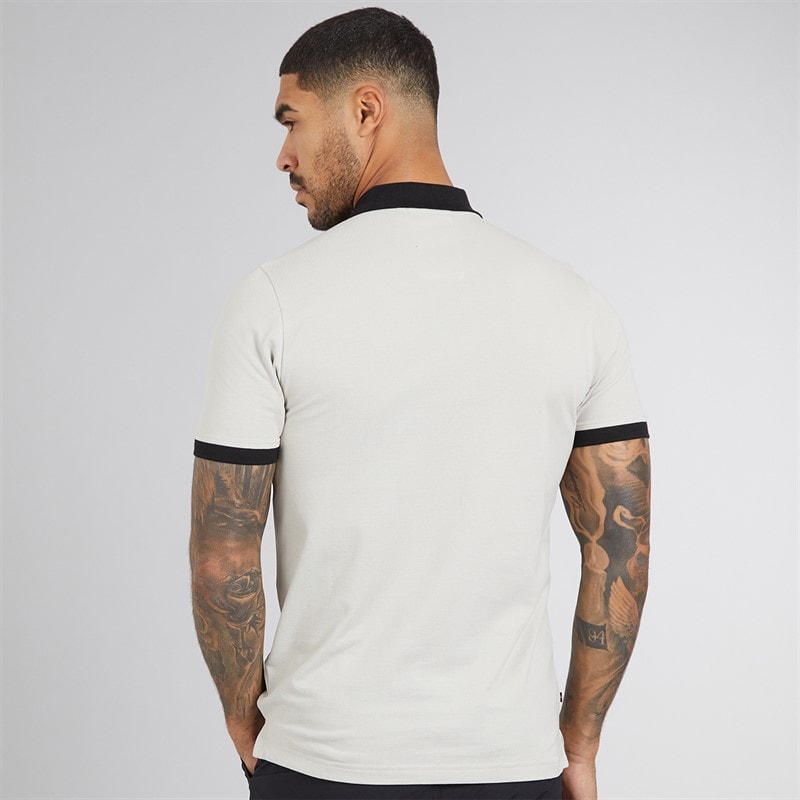 LUKE 1977 Mens Williams Contrast Polo Shirt Ice Grey - Image 2