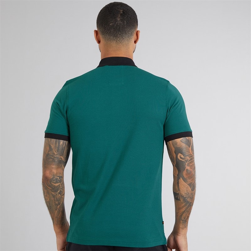 LUKE 1977 Mens Williams Contrast Polo Shirt Atlantic - Image 2