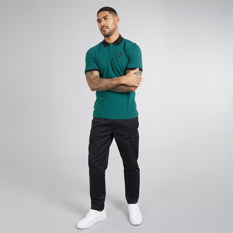 LUKE 1977 Mens Williams Contrast Polo Shirt Atlantic - Image 4