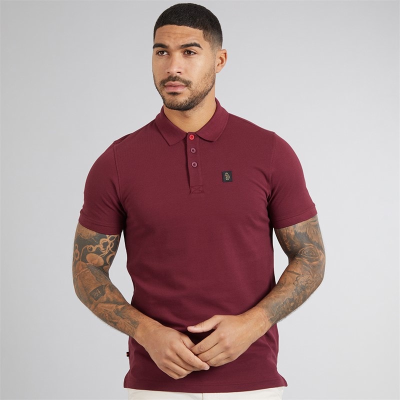 LUKE 1977 Mens Williams 2500 Polo Shirt Claret - Image 1
