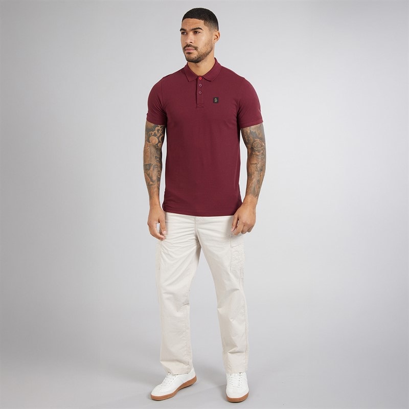 LUKE 1977 Mens Williams 2500 Polo Shirt Claret - Image 4