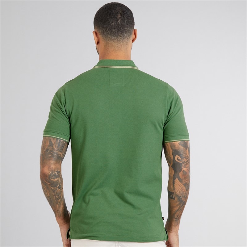 LUKE 1977 Mens Texas Tip Polo Shirt Myrtle - Image 2