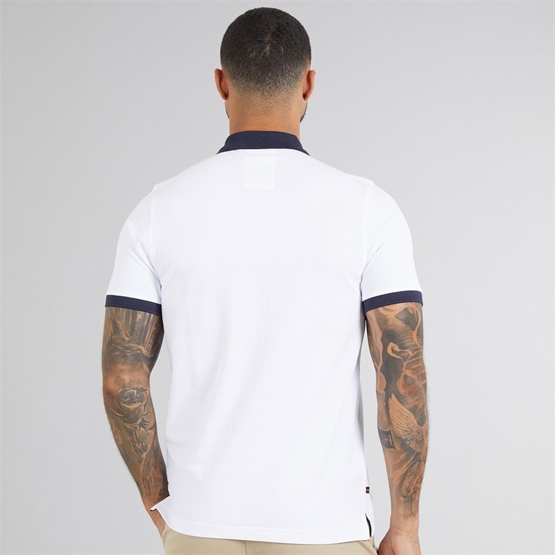 LUKE 1977 Mens Williams Contrast Polo Shirt White - Image 2