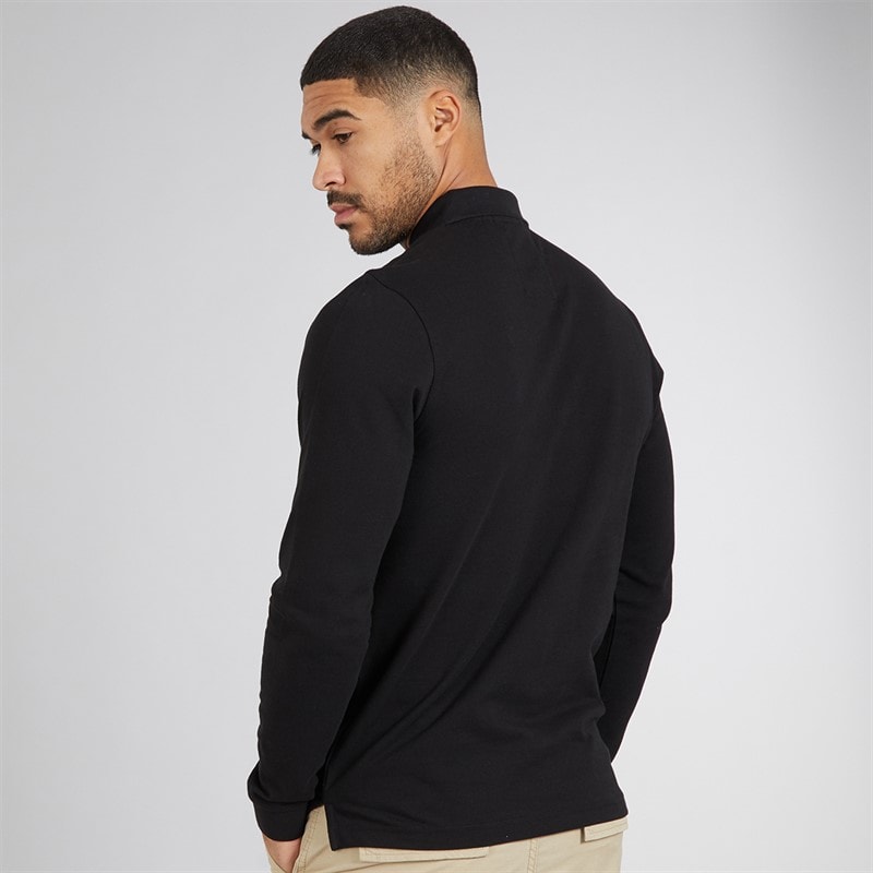 LUKE 1977 Mens Williams Long Sleeve Polo Shirt Black - Image 2