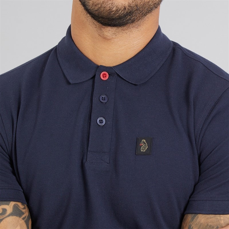 LUKE 1977 Mens Williams 2500 Polo Shirt Navy - Image 3