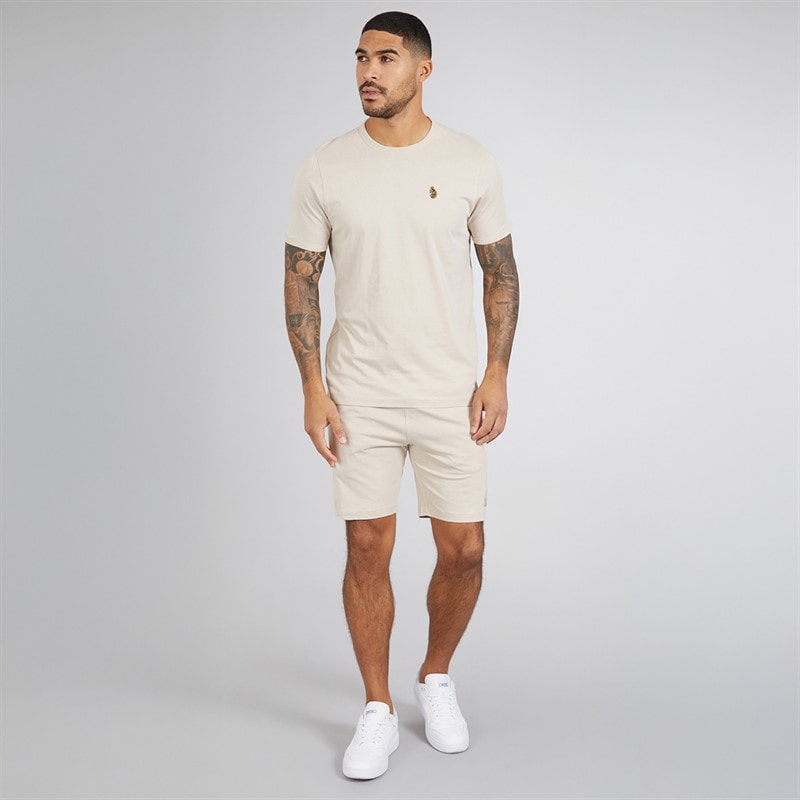 LUKE 1977 Mens Trousersnake T-Shirt And Shorts Set Dark Ecru - Image 4
