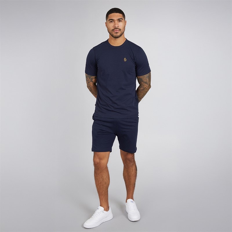 LUKE 1977 Mens Trousersnake T-Shirt And Shorts Set Dark Navy - Image 4