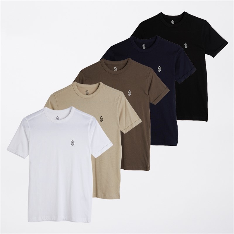 LUKE 1977 Boys Crew Five Pack T-Shirts Multi Tbc - Image 1