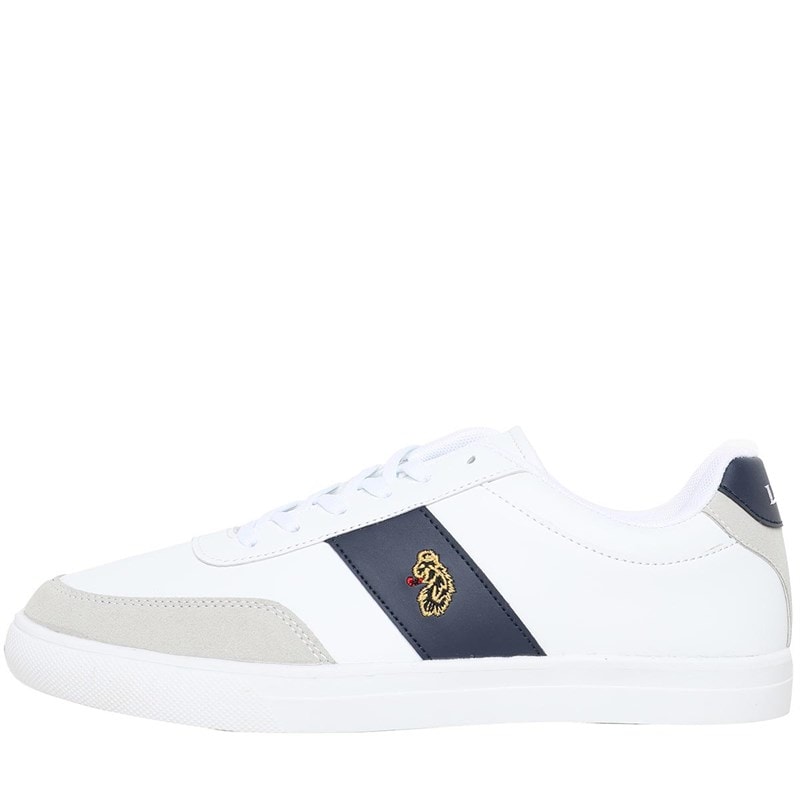 LUKE 1977 Mens Wells Trainers White/Navy - Image 1