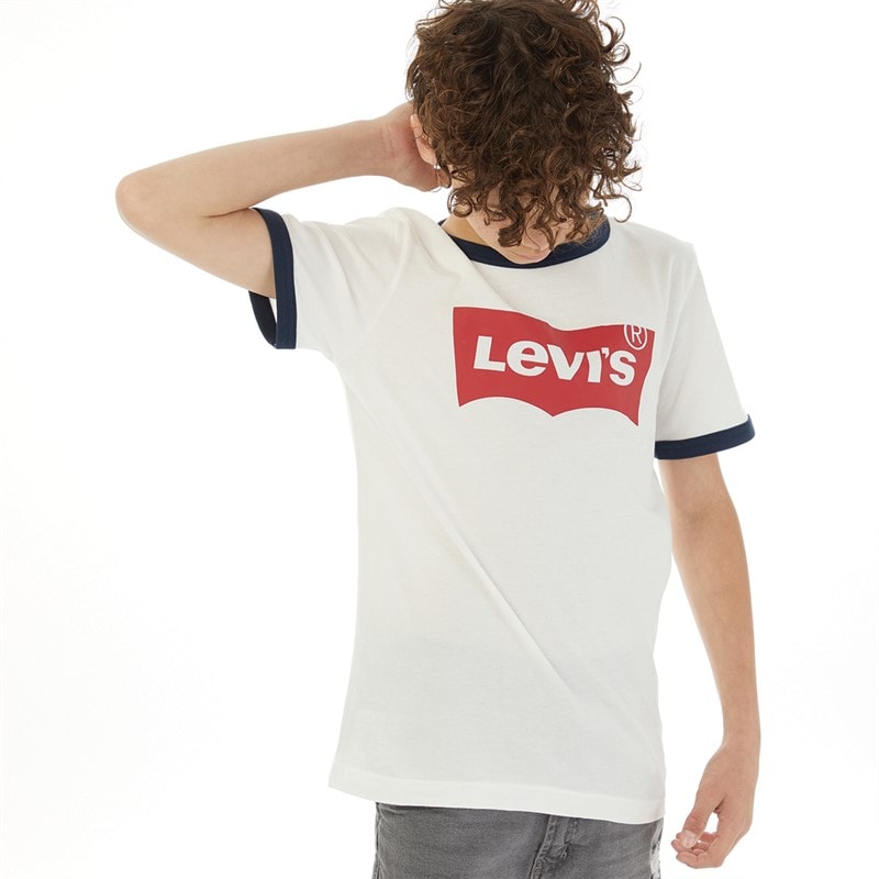 Levi's Boys Batwing Ringer T-Shirt White - Image 1
