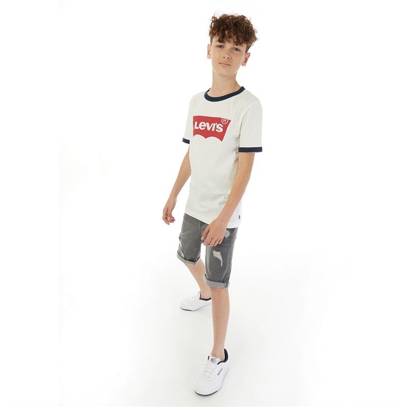Levi's Boys Batwing Ringer T-Shirt White - Image 3