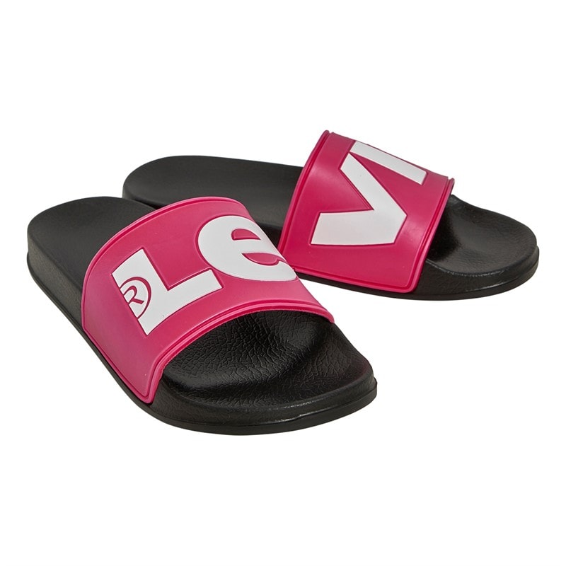 Levi's Junior  Girls June Logo Sliders Lilac/Black - Image 1