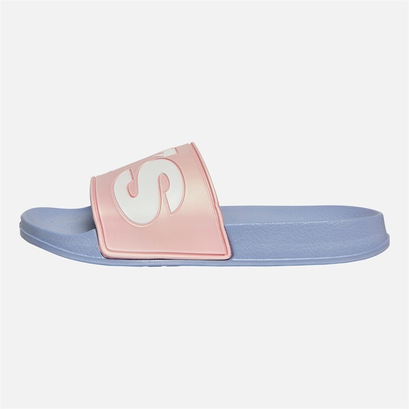 Levi's Junior Girls June Logo Sliders Pink/Blue - Image 2