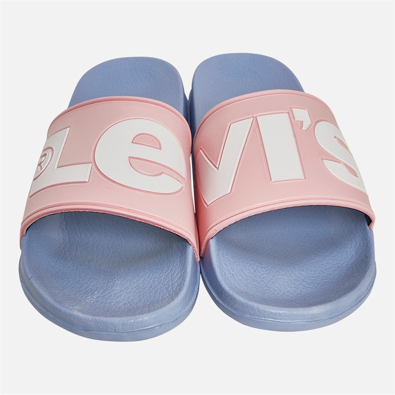 Levi's Junior Girls June Logo Sliders Pink/Blue - Image 4