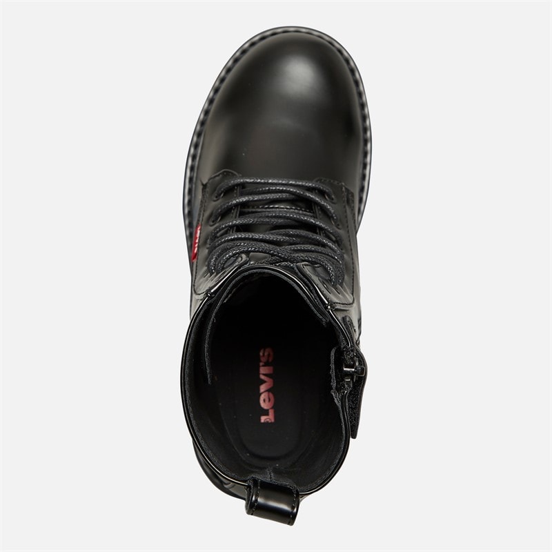 Levi's Junior Girls Billie Lace Up Boots Black/Black - Image 4