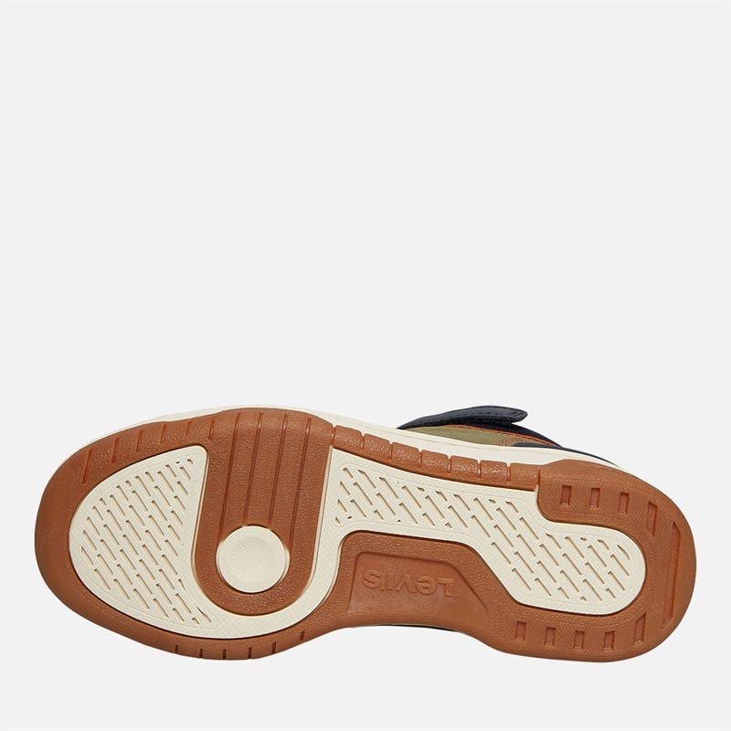 Levi's Boys Dereck Mid Trainers Navy/Khaki/Light Brown - Image 2