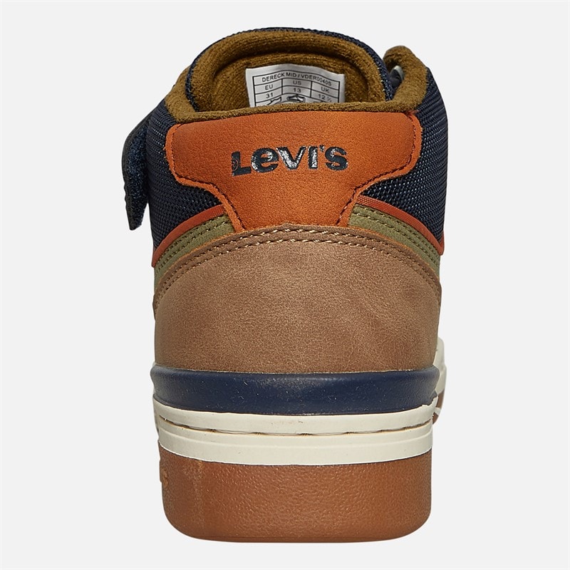 Levi's Boys Dereck Mid Trainers Navy/Khaki/Light Brown - Image 3
