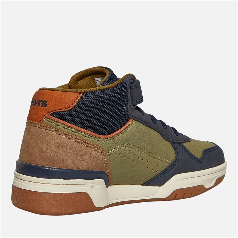 Levi's Boys Dereck Mid Trainers Navy/Khaki/Light Brown - Image 5