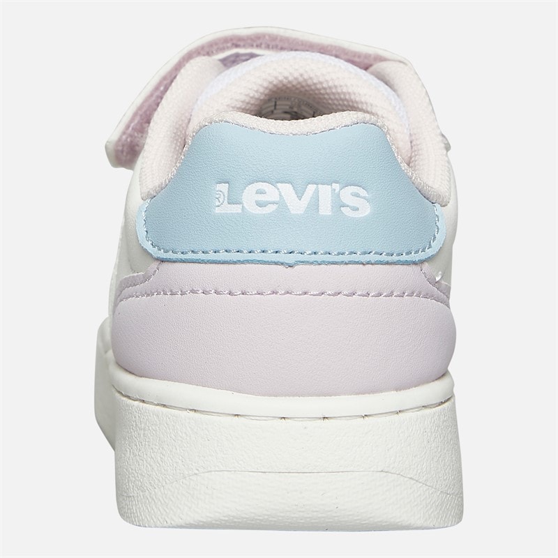 Levi's Girls Kick Mini Trainers White/Lilac/Blue - Image 3