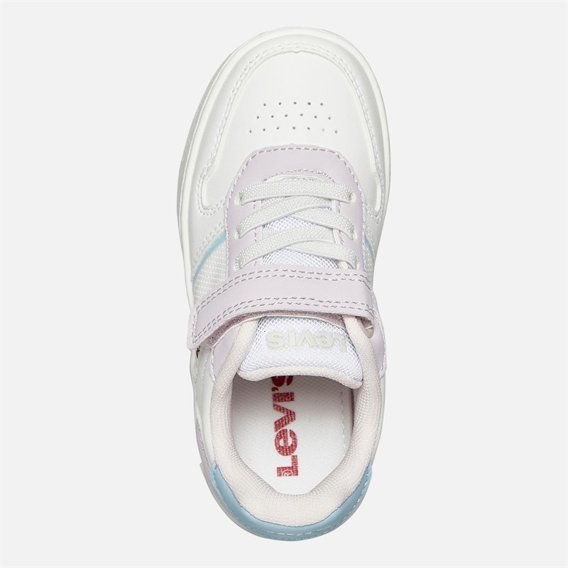 Levi's Girls Kick Mini Trainers White/Lilac/Blue - Image 4