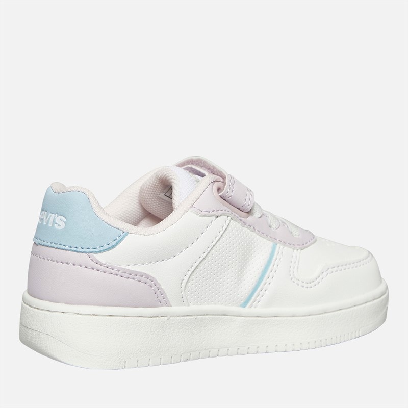 Levi's Girls Kick Mini Trainers White/Lilac/Blue - Image 5