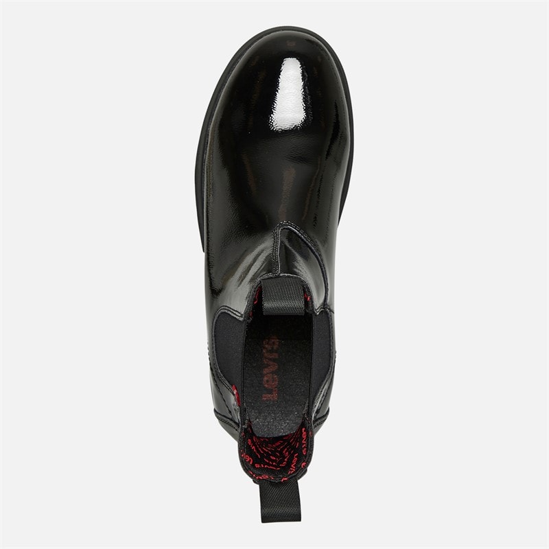 Levi's Junior Girls Oliver Chelsea Boots Black Shiny - Image 4