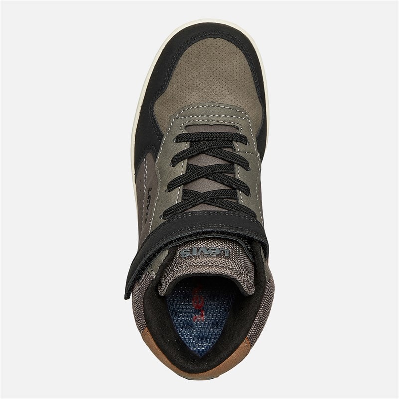 Levi's Boys Dereck Mid Trainers Black/Dark Taupe/Grey/Light Brown - Image 4