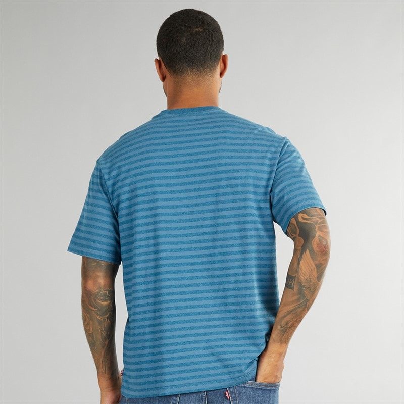 Levi's Mens Vintage Fit T-Shirt Stripe Serif Logo Hampton Bay - Image 2