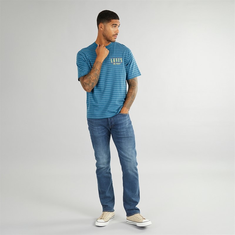 Levi's Mens Vintage Fit T-Shirt Stripe Serif Logo Hampton Bay - Image 4