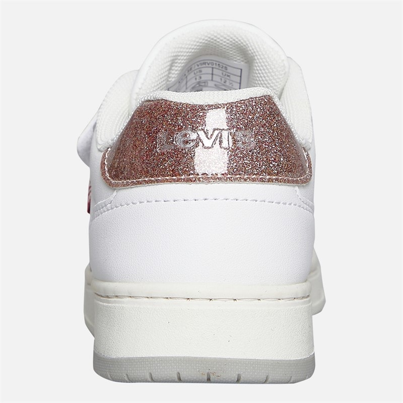 Levi's Girls Kick SE Trainers White/Pink/Glitter White/ Pink/ Glitter - Image 3