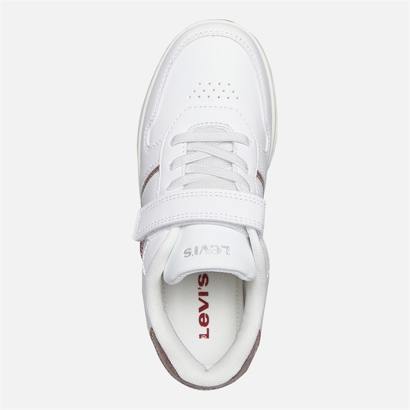 Levi's Girls Kick SE Trainers White/Pink/Glitter White/ Pink/ Glitter - Image 4