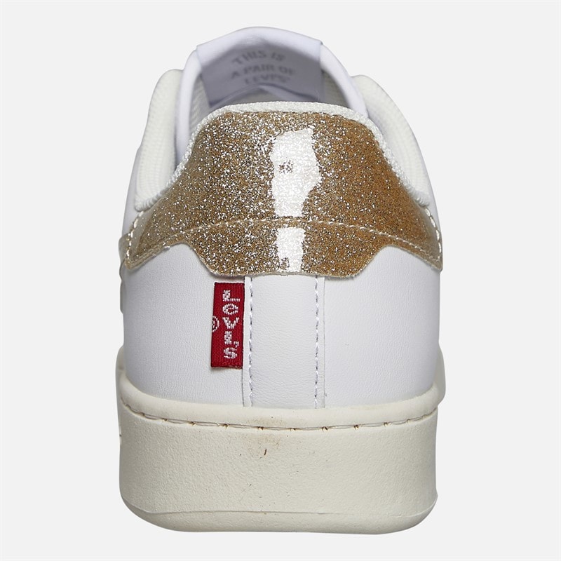 Levi's Junior Girls Swift JR Trainers White/Gold/Glitter White/ Gold/ Glitter - Image 3